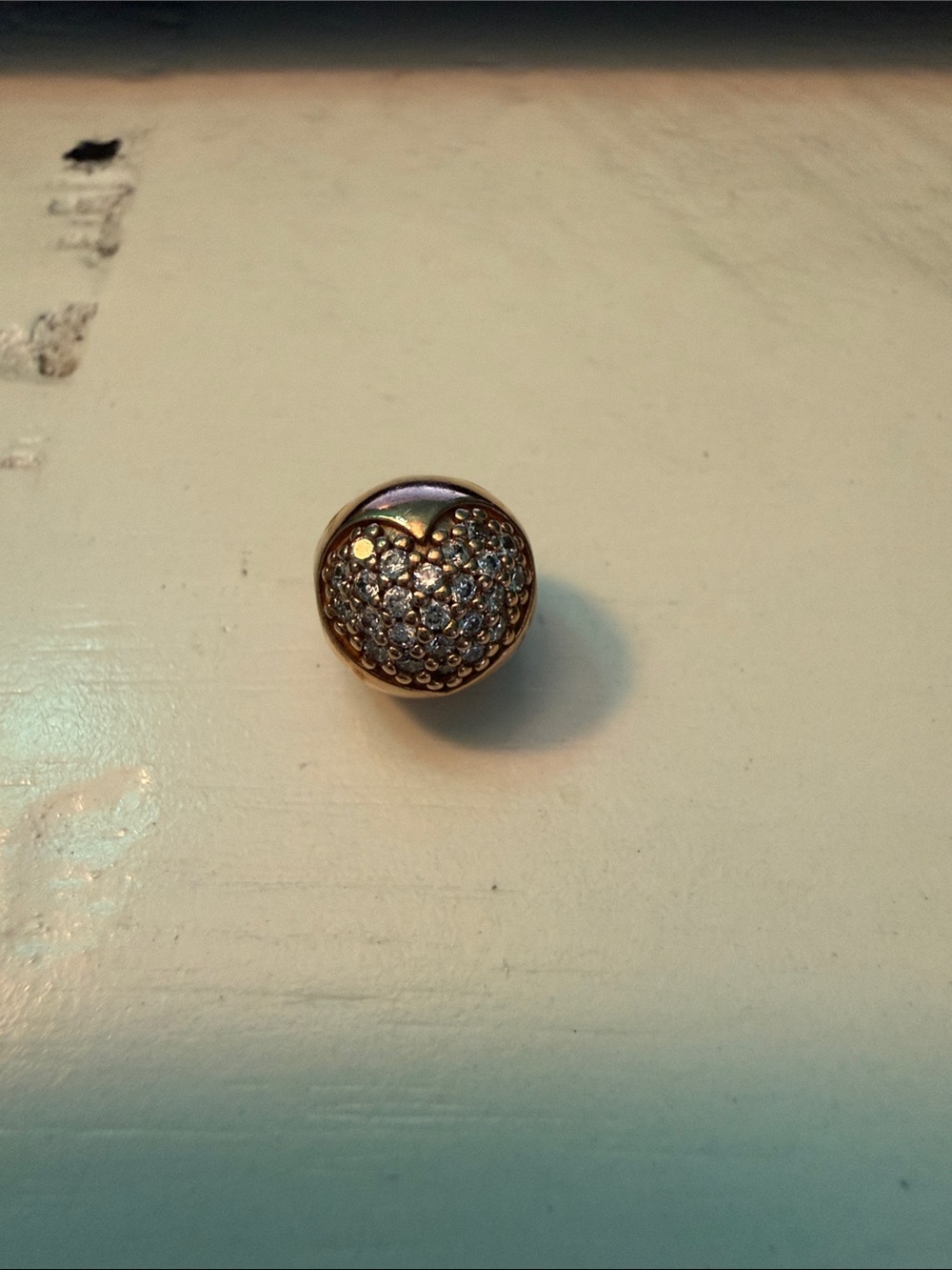 Pandora Gold-Tone Heart Pavé Charm